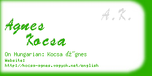 agnes kocsa business card